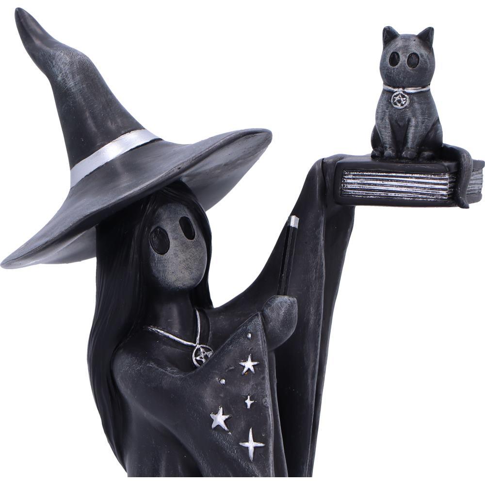Little Souls Shimmer Witch Figurine Cat Spell book Gothic Altar Wiccan Art  Decor