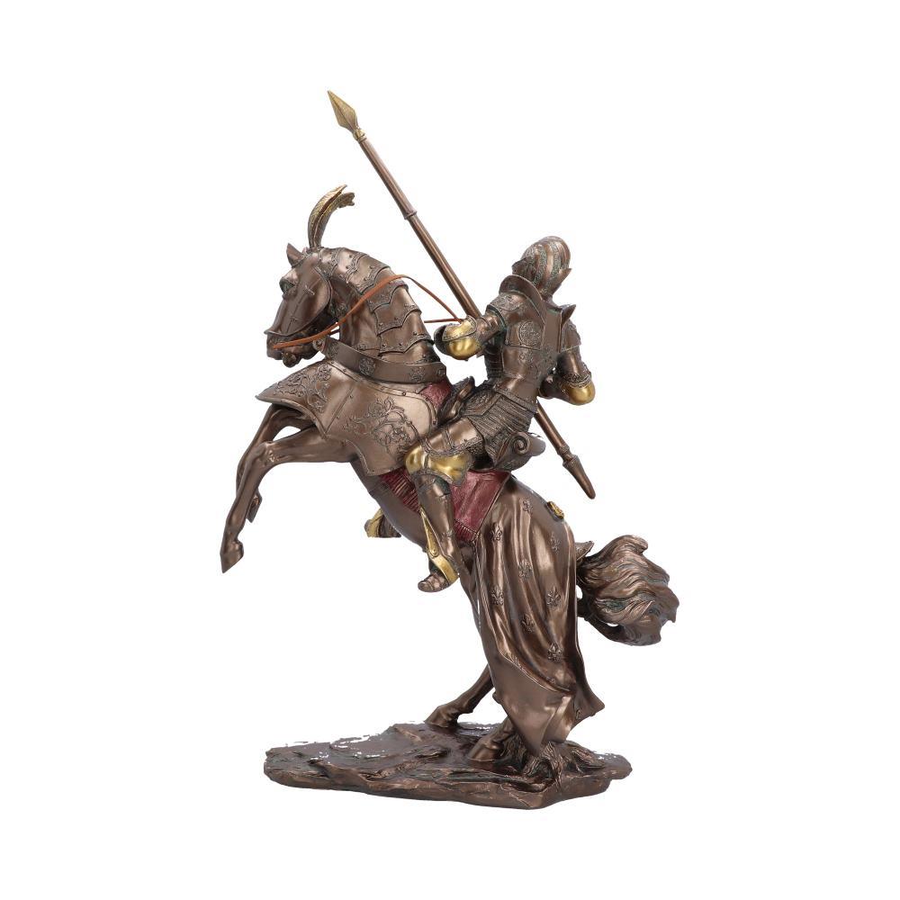 Medieval Knight on Horse Figurine Armoured Cavalry Statue Bronze Effect 45.9cm