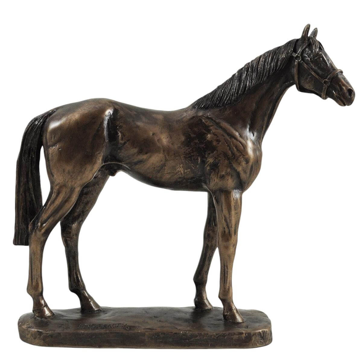 Elegant Epsom Dandy Horse Sculpture by David Geenty - Bronze Effect Resin Figurine for Home Decor