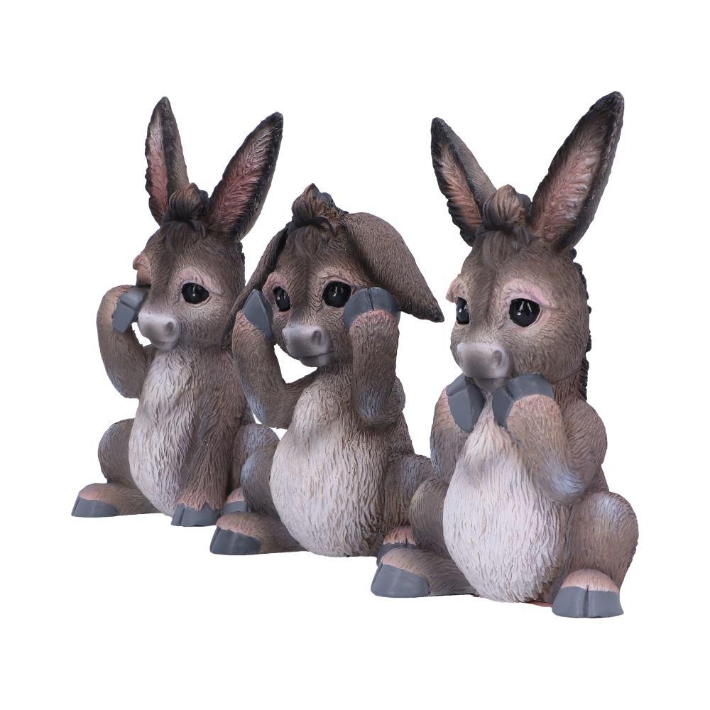 Farm Animal Wisdom Figurines Three Wise Donkeys Ornament Easter Statue Gift