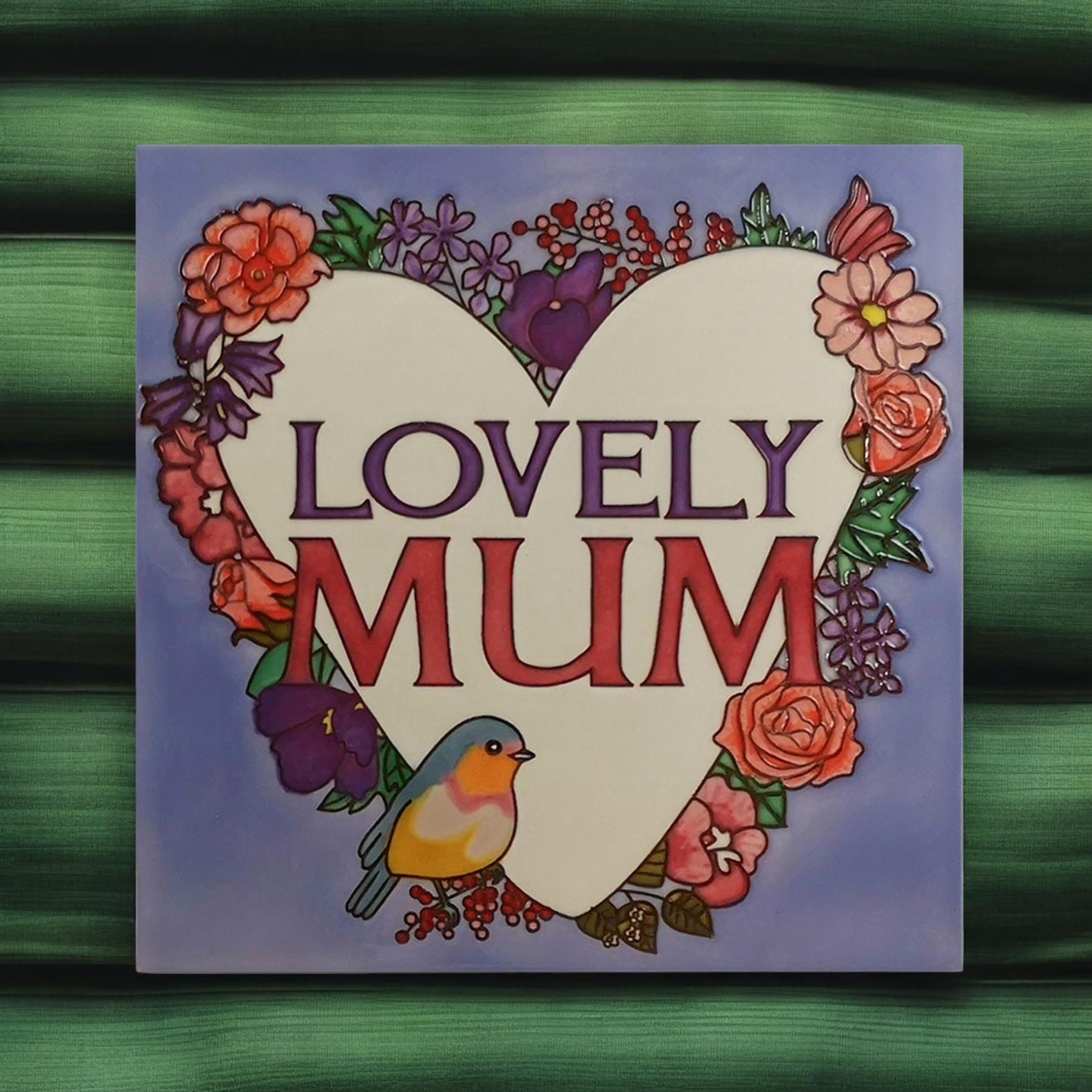 Lovely Mum Ceramic Art Tile 20x20cm Wall Decor Boxed Gift for Mother's Day-Osiris Craftworks