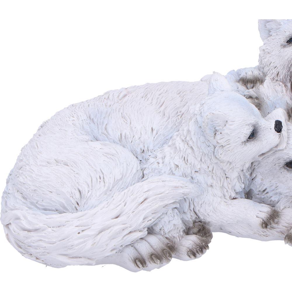 Wolf Family Figurine with Playful Pups Wildlife Decor Sculpture Animal Ornament