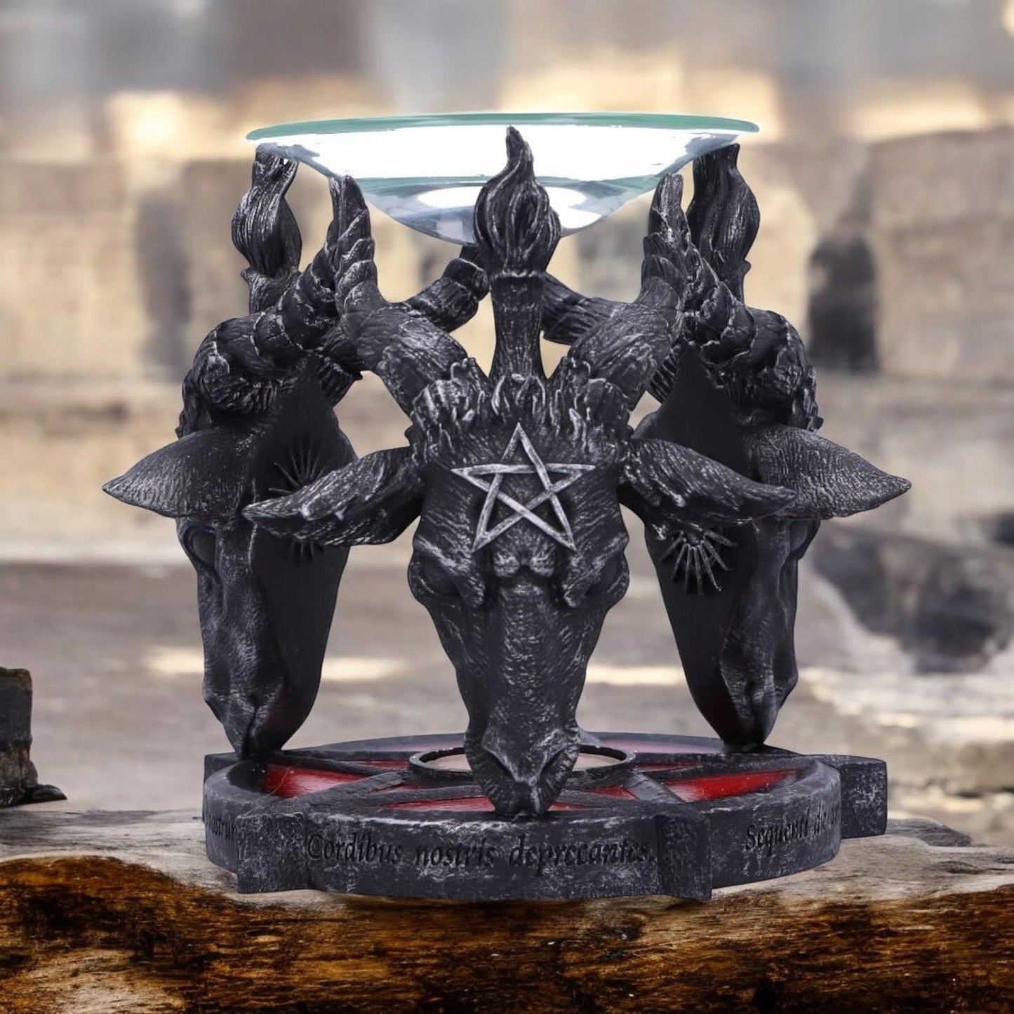 Baphomet Occult Oil Burner Witchcraft Ritual Decor Altar Ornament Gothic Horror