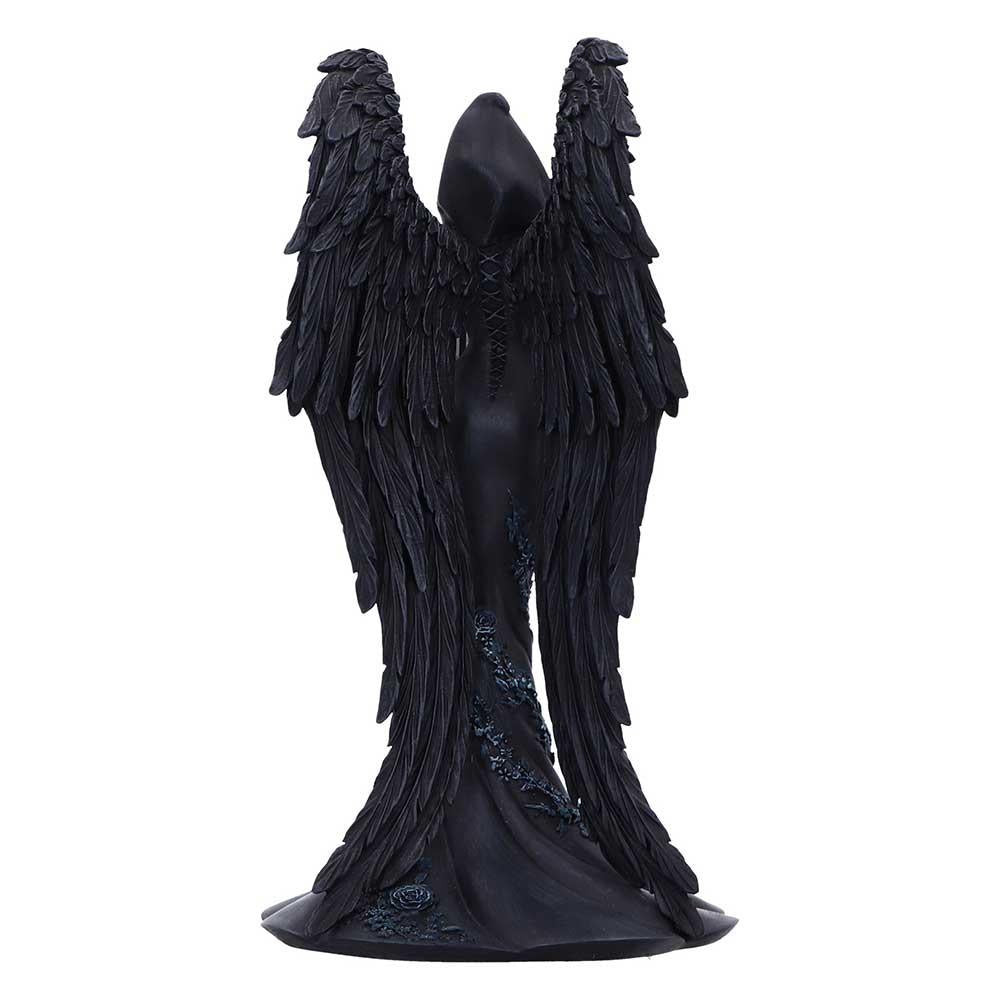 Femme Fatale Scholar Angel Statue Gothic Hooded Winged Book Skull Fantasy