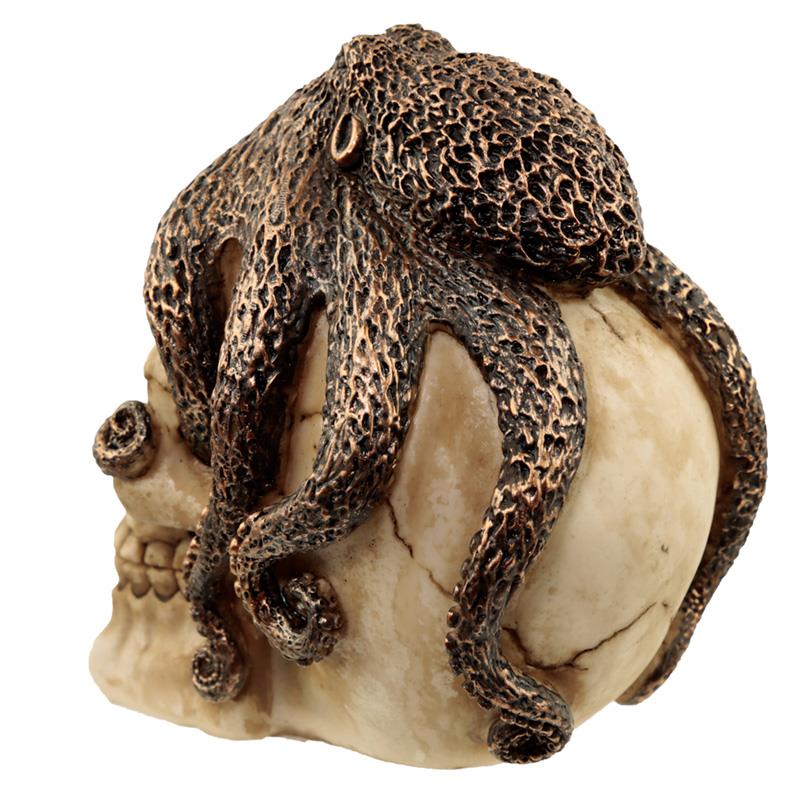 Fantasy Octopus Skull Statue Gothic Steampunk Home Decor Figurine Ornament