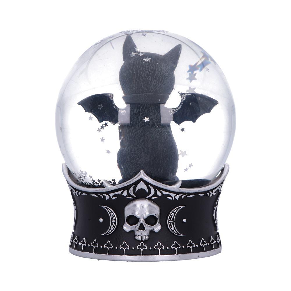 Gothic Malpuss Snow Globe Cult Cuties Winged Cat Figurine Witchy Occult Decor