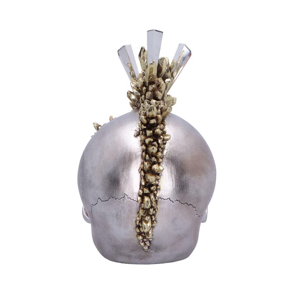 Gothic Crystal Mohawk Skull Ornament Chrome Punk Crystal  Fantasy Figurine
