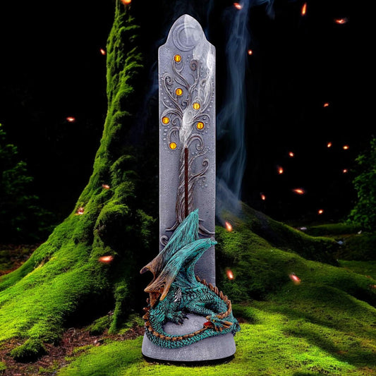 Mystical Vertical Dragon Incense Holder Gothic Ornament Aromatherapy Healing