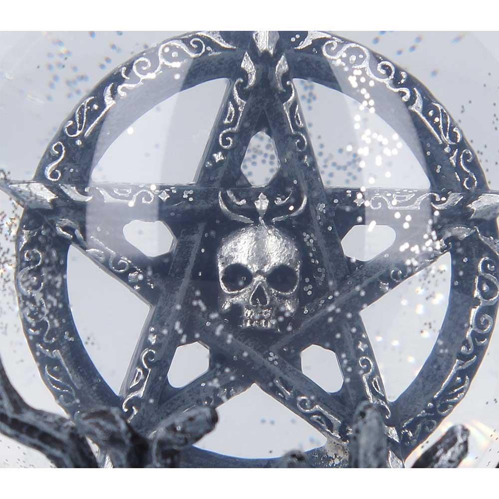 Cult Cuties Snow Globe Gothic Cat Witch Pentagram Occult Ornament Collectibles