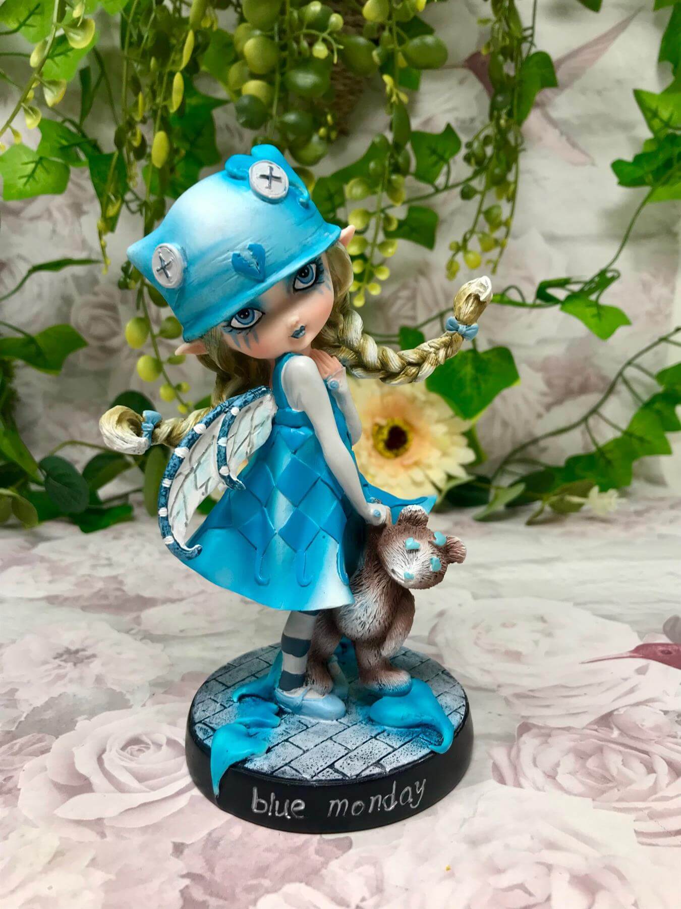 Dolly Fae Collection: "Blue Monday" Fairy with Teddy Bear By Selina Fenech