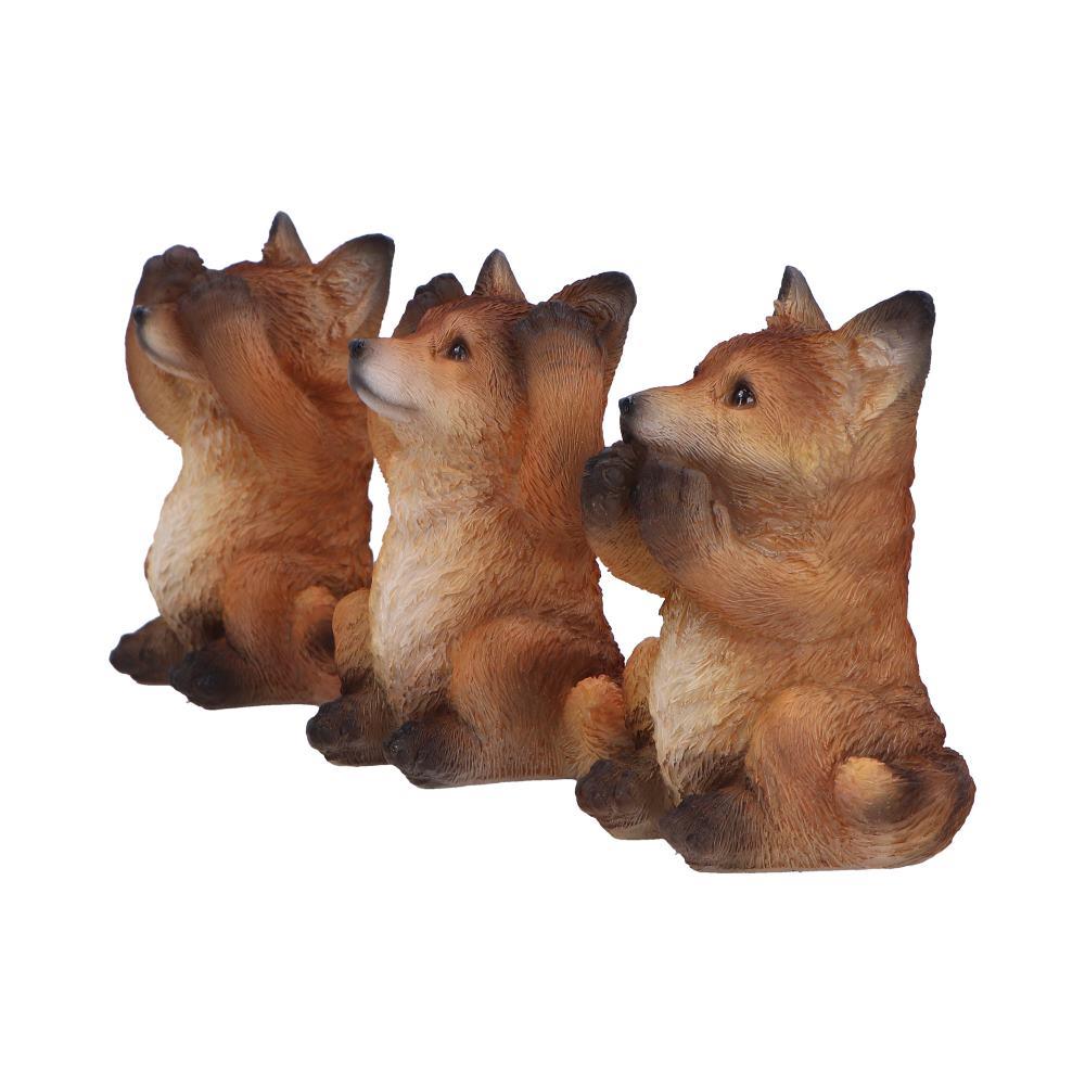 Three Wise Fox Figurines Set Hear See Speak No Evil statue Wisdom Ornaments