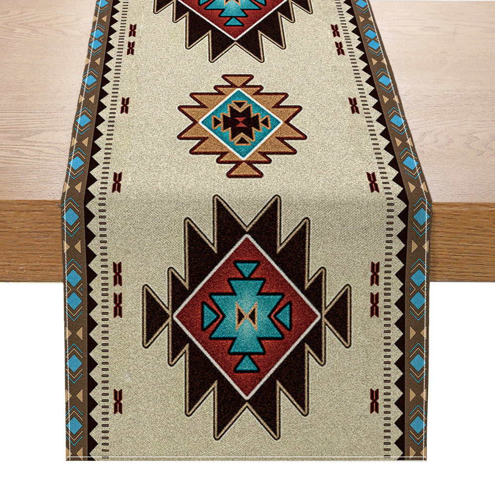Linen Table Flag Bohemian Style Retro