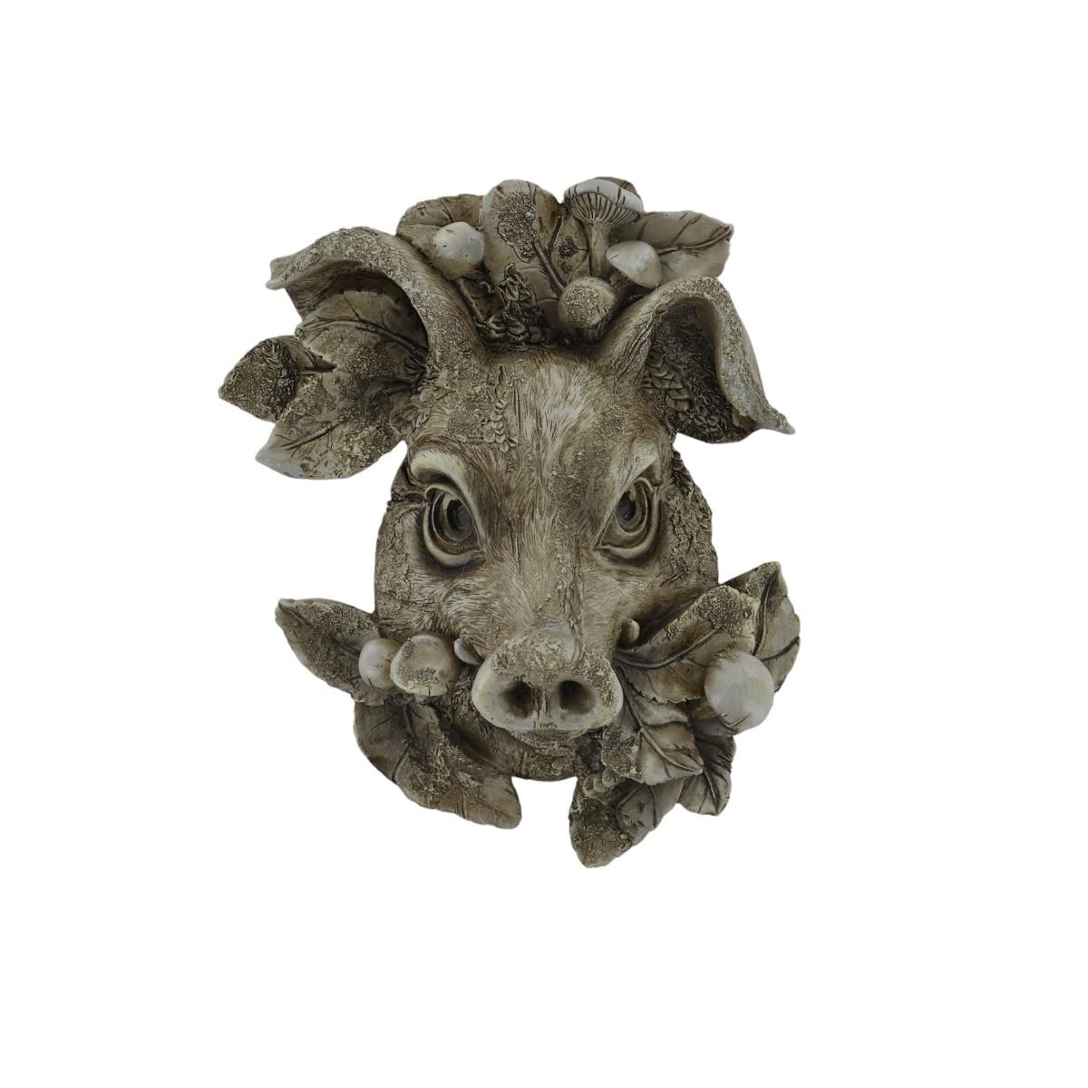 Prezents Pig Woodland Wall Plaque Garden Decor Home Accessory Nature Wildlife Countryside Animals Gift Idea H26.2cm