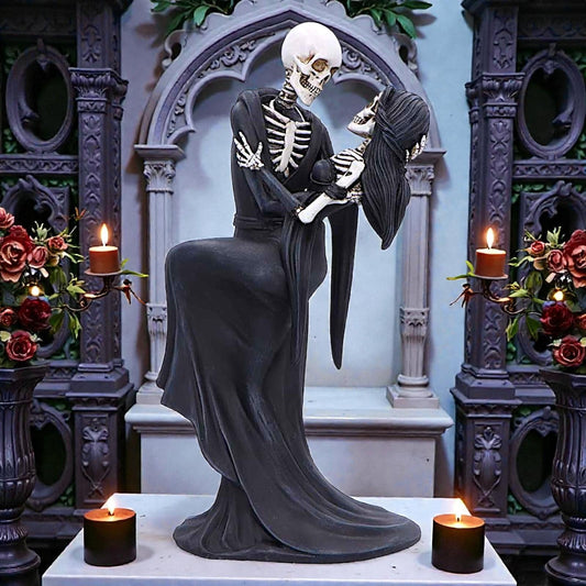 Eternal Dance Skeleton Lovers Figurine Gothic Romance Skull Couple Ornament