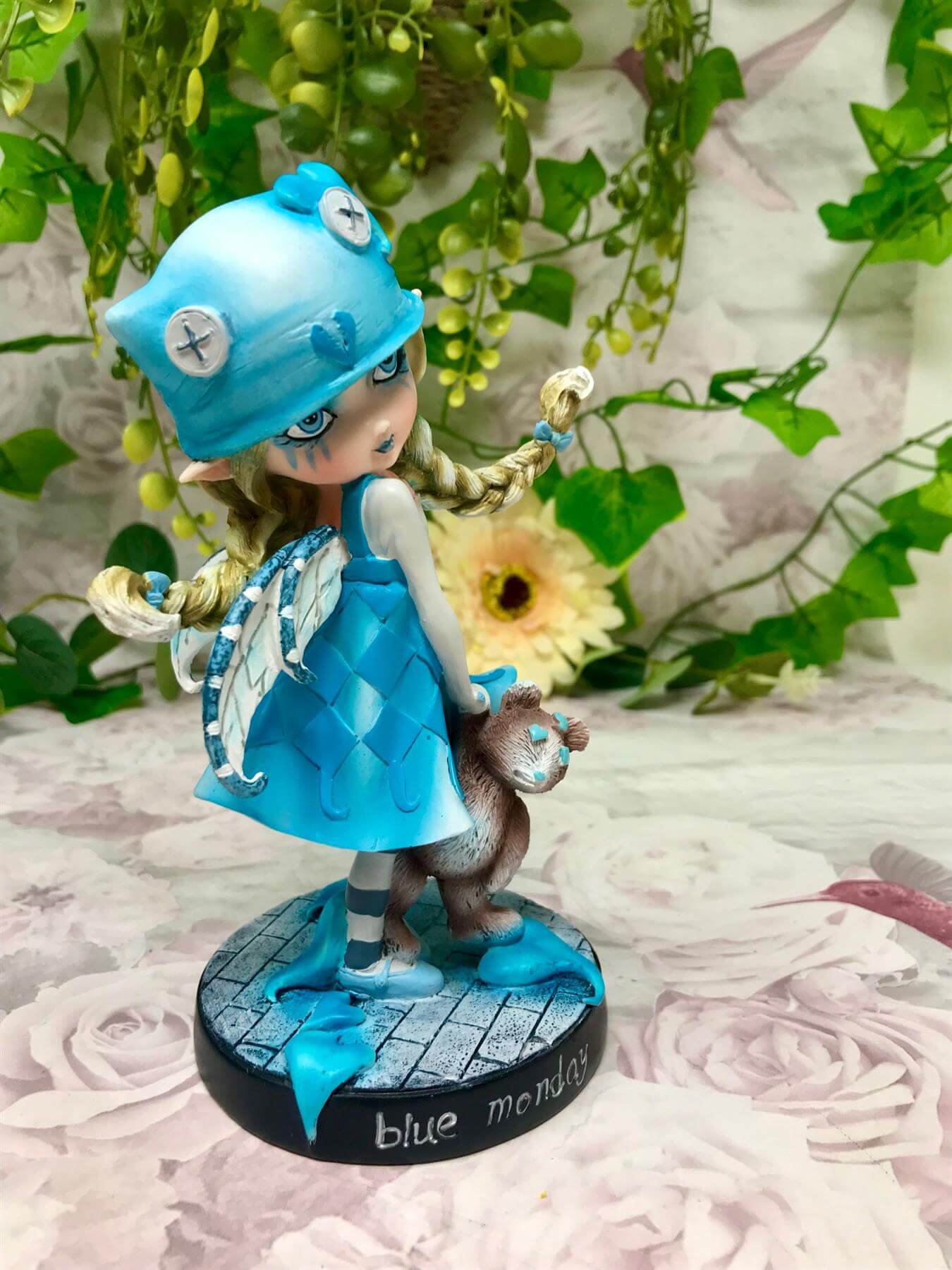 Dolly Fae Collection: "Blue Monday" Fairy with Teddy Bear By Selina Fenech