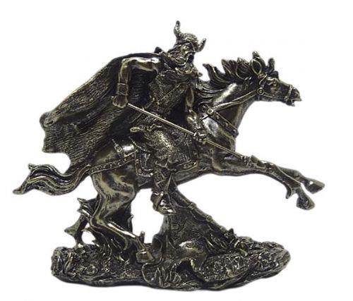 Mythical Viking Warrior Sculpture - 18x14 cm Bronze Finish Resin Statue Collectible