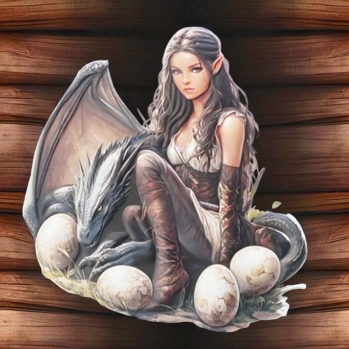 Large Fantasy Dragon Rider Wall Plaque | Mythical Elf Metal Art Sign | Gothic Wall Hanging Decor