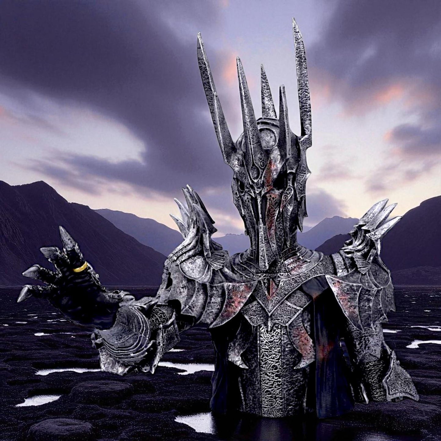 Lord of the Rings Sauron Bust Officially Licensed Dark Fantasy Gothic Ornament