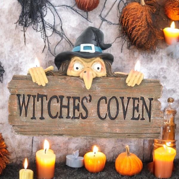 Resin Witches' Coven Wall Sign | Halloween Witch Decor