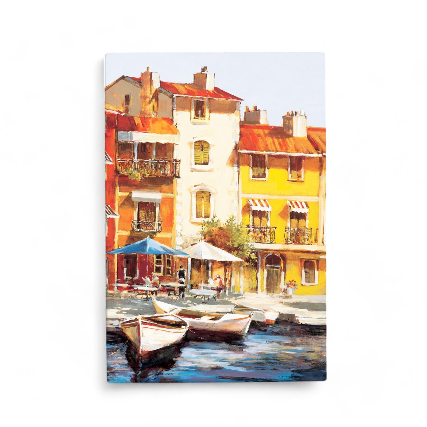 Mediterranean Waterfront 2 Ceramic Art Tile by Brent Heighton | 30x20cm Wall Decor | Coastal Home Decor | Ready to Hang-Osiris Craftworks