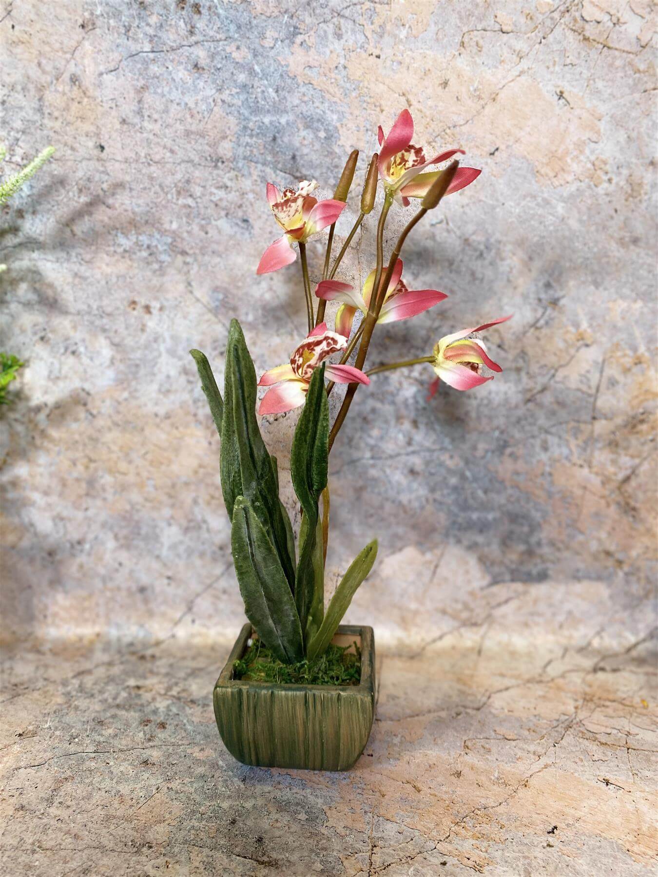 Elegant Artificial Orchids Display in 20 cm Tall Plant Pot - Lifelike Home Decor