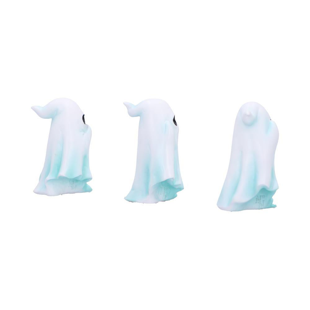 Spooky Ghost Figurine Set Hear No, Speak No, See No Evil  Halloween Figurines