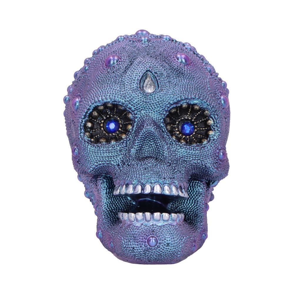 Gothic Jewelled Skull Figurine Gemstone Eyes Halloween Art Decor Ornament Gift