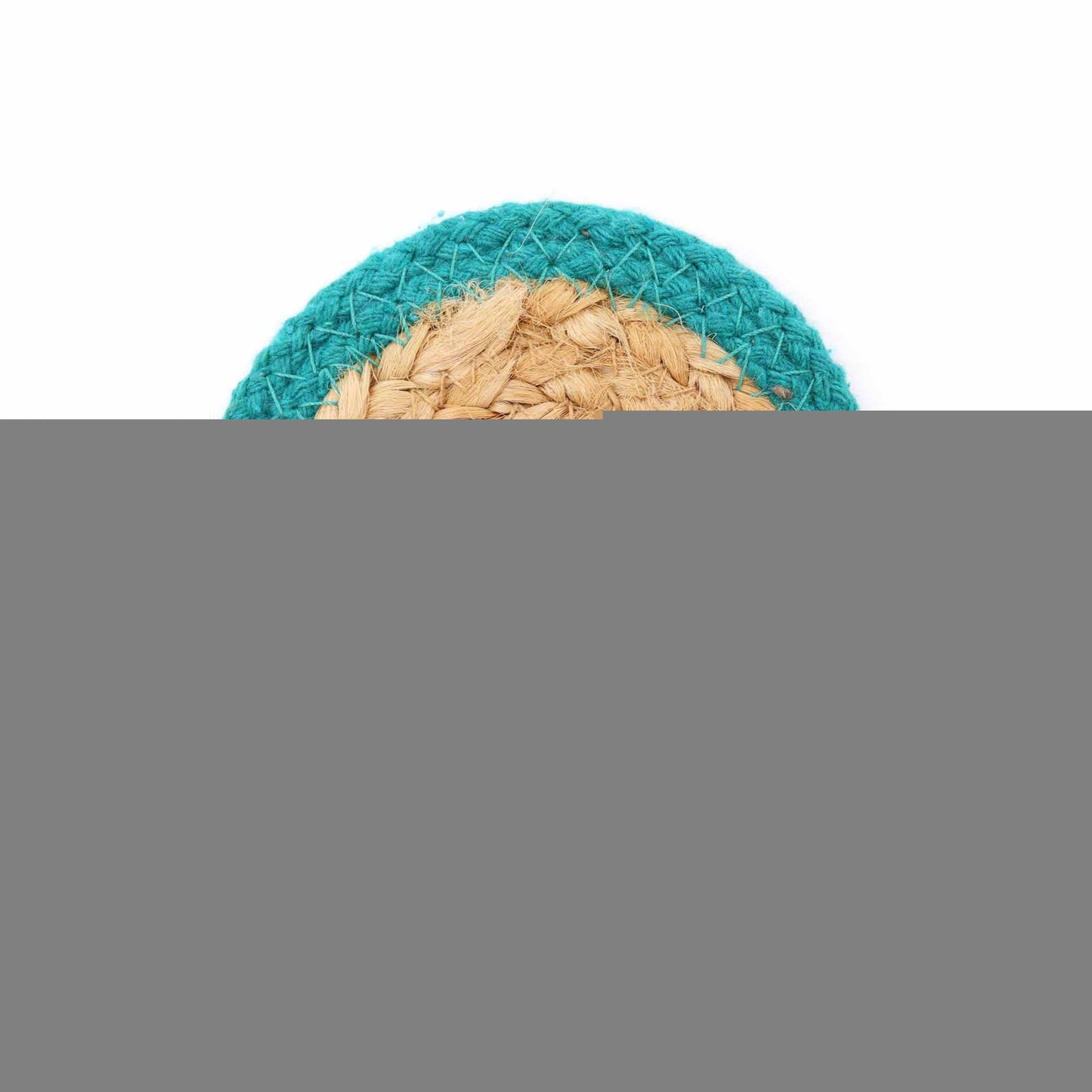 Natural Coaster - Jute & Cotton 10cm  (set of 6) Mixed colours in basket