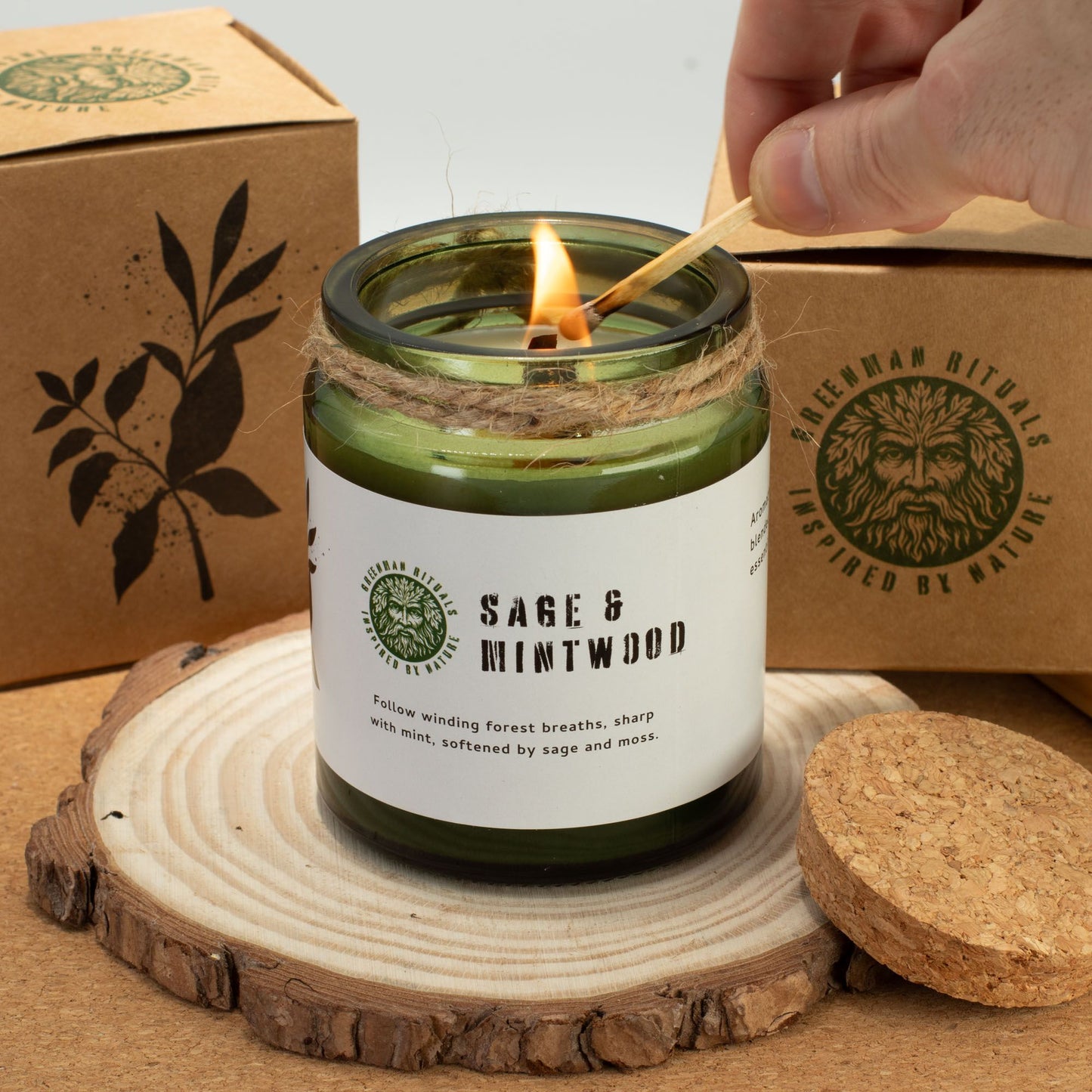 Greenman Woodwick Soy Candle - Wolf's Moon