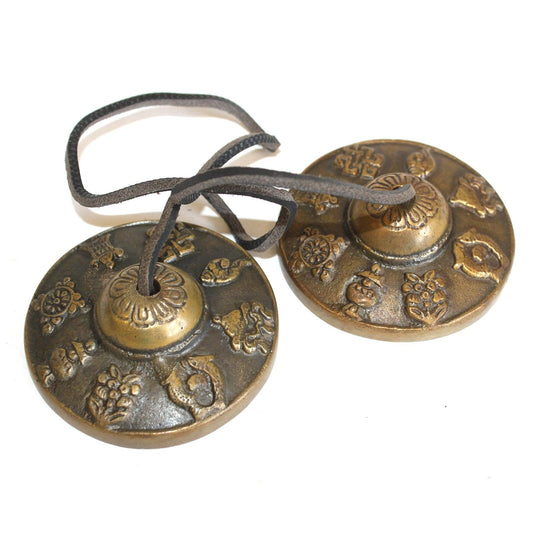 Brass Med. Tingsha - Mazira 8 Lucky Signs