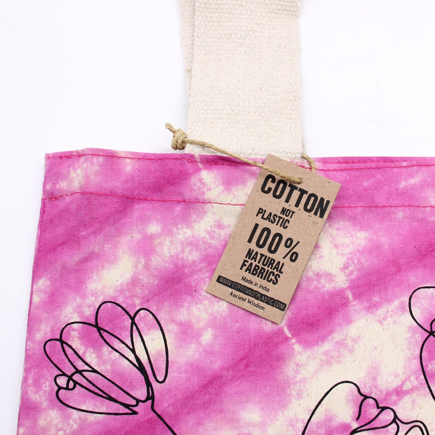 Tye-Dye Cotton Bag (6oz) - 38x42x12cm - Sea Shell - Blue/Green - Green Handle