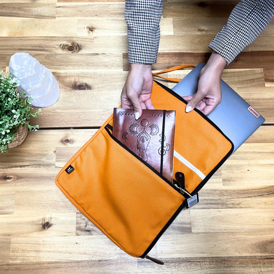 Canvas Travel Laptop Pouch - Orange