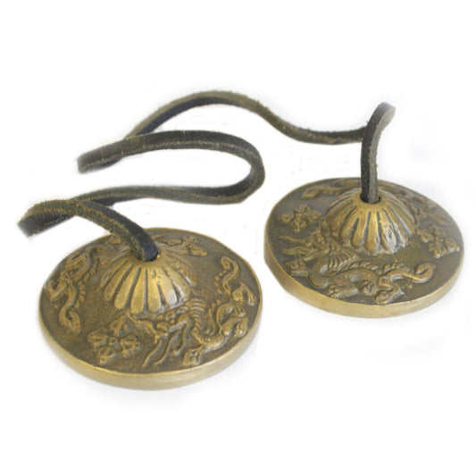 Brass Mini Tingsha - Mazira Dragon