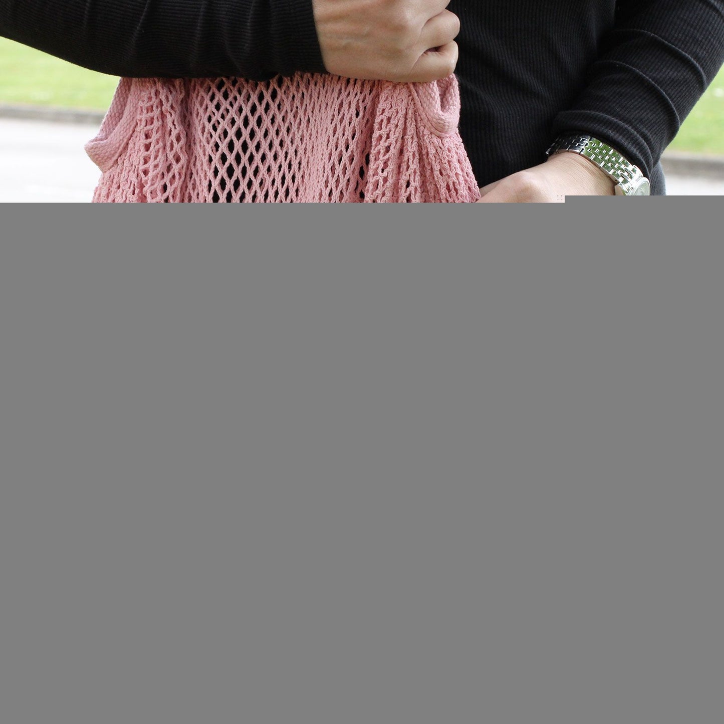 Pure Cotton Mesh Bag - Rose