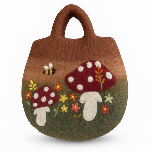 Mushroom Garden Felted Bag