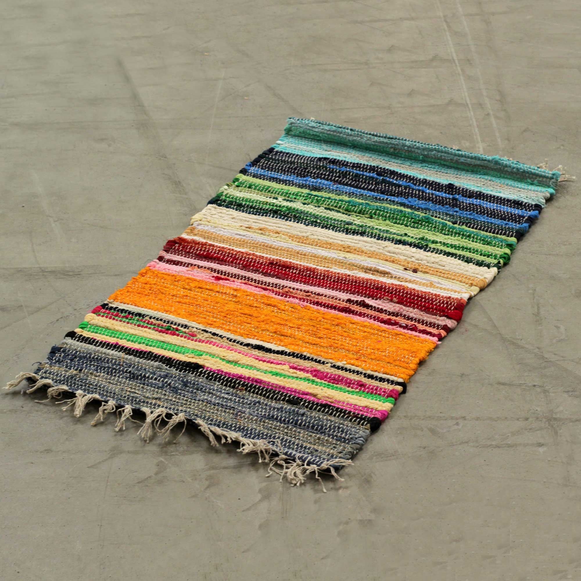 Premium Rainbow Small Rag Rug - 50x90cm