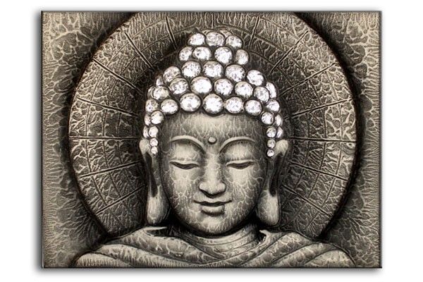Sun Buddha Silver  60x80cm