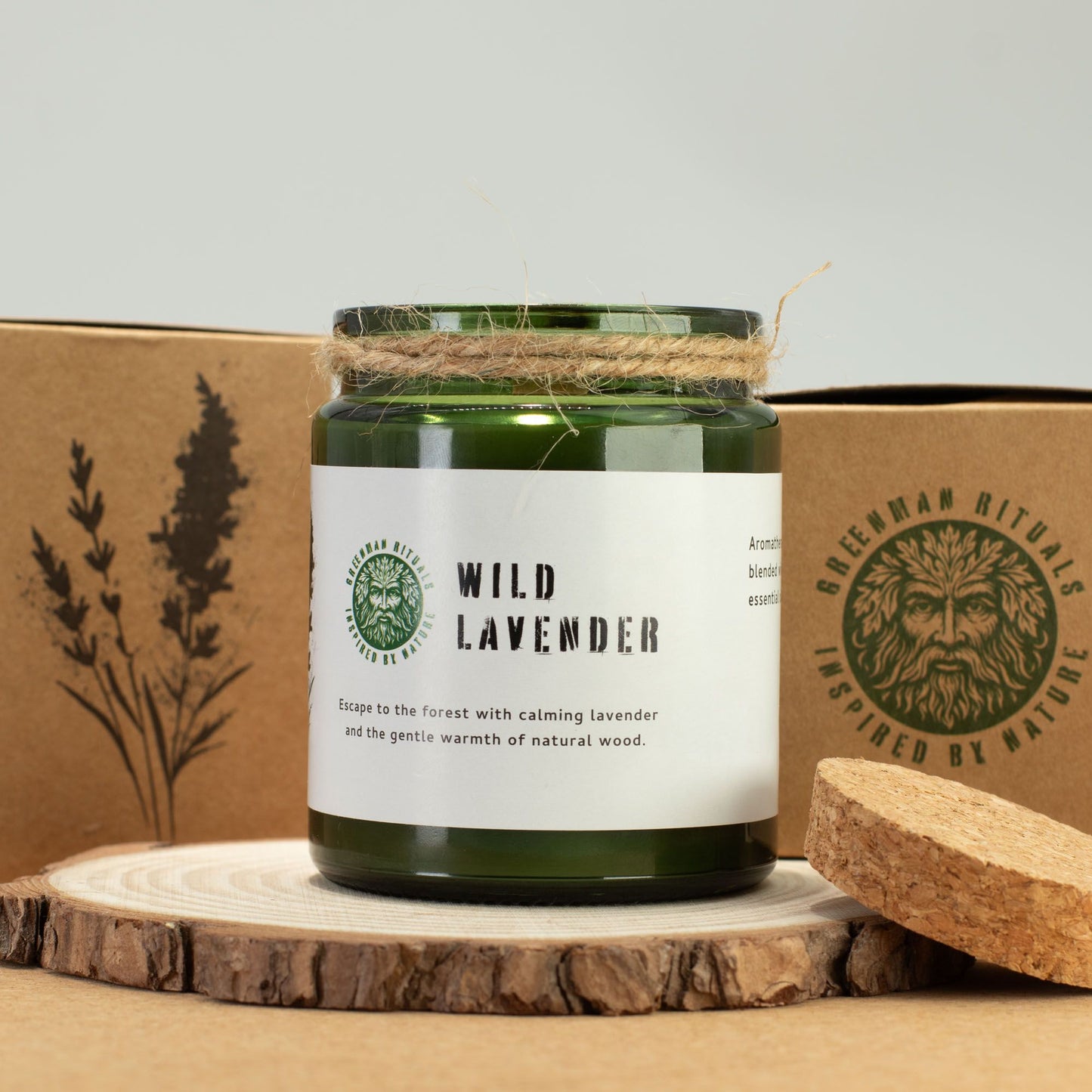 Greenman Woodwick Soy Candle - Wild Lavender