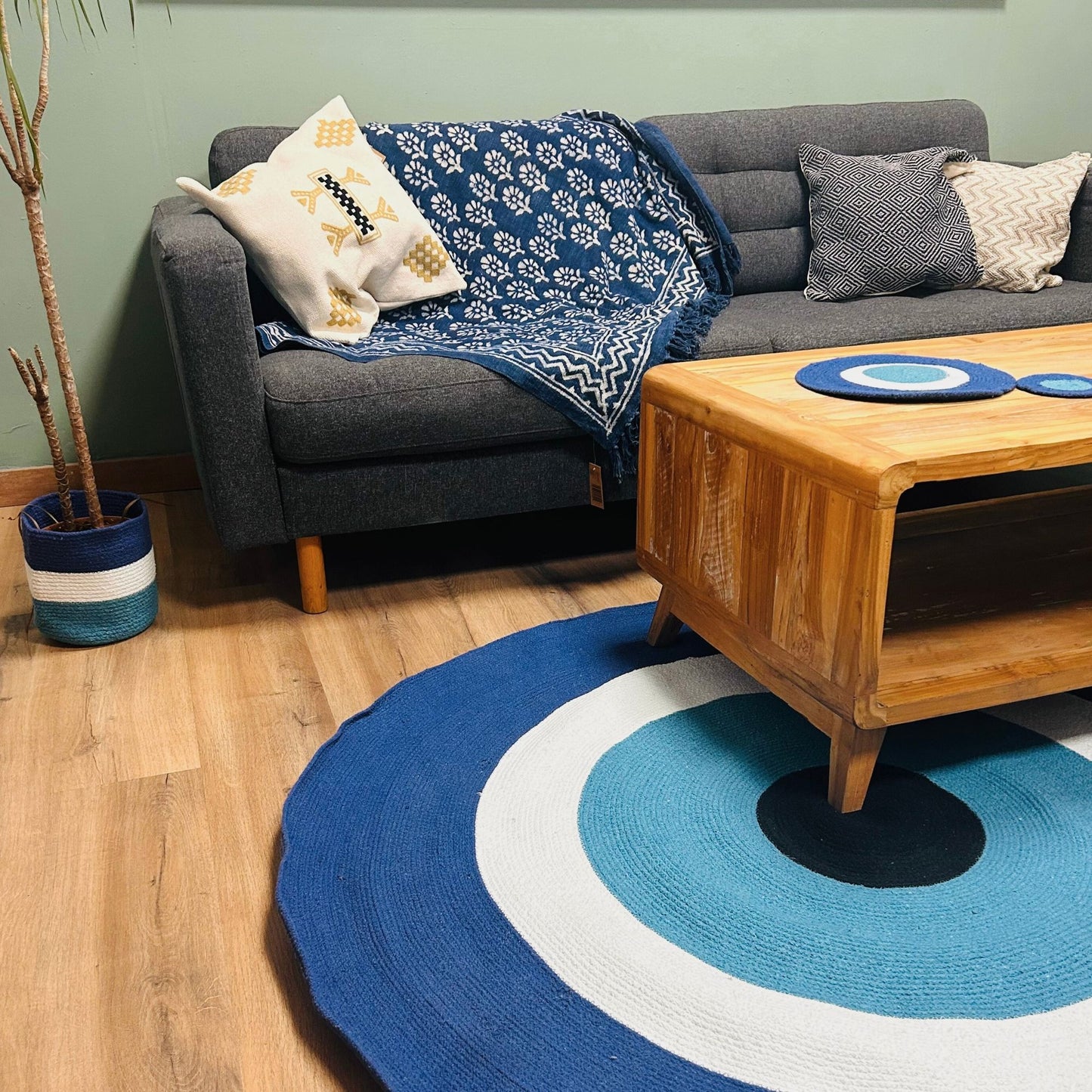 Cotton Rope Evil Eye Rug