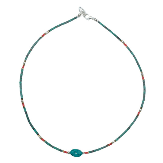 Nepalese Extra Fine Gem Necklace - Turquoise Stone & Beads