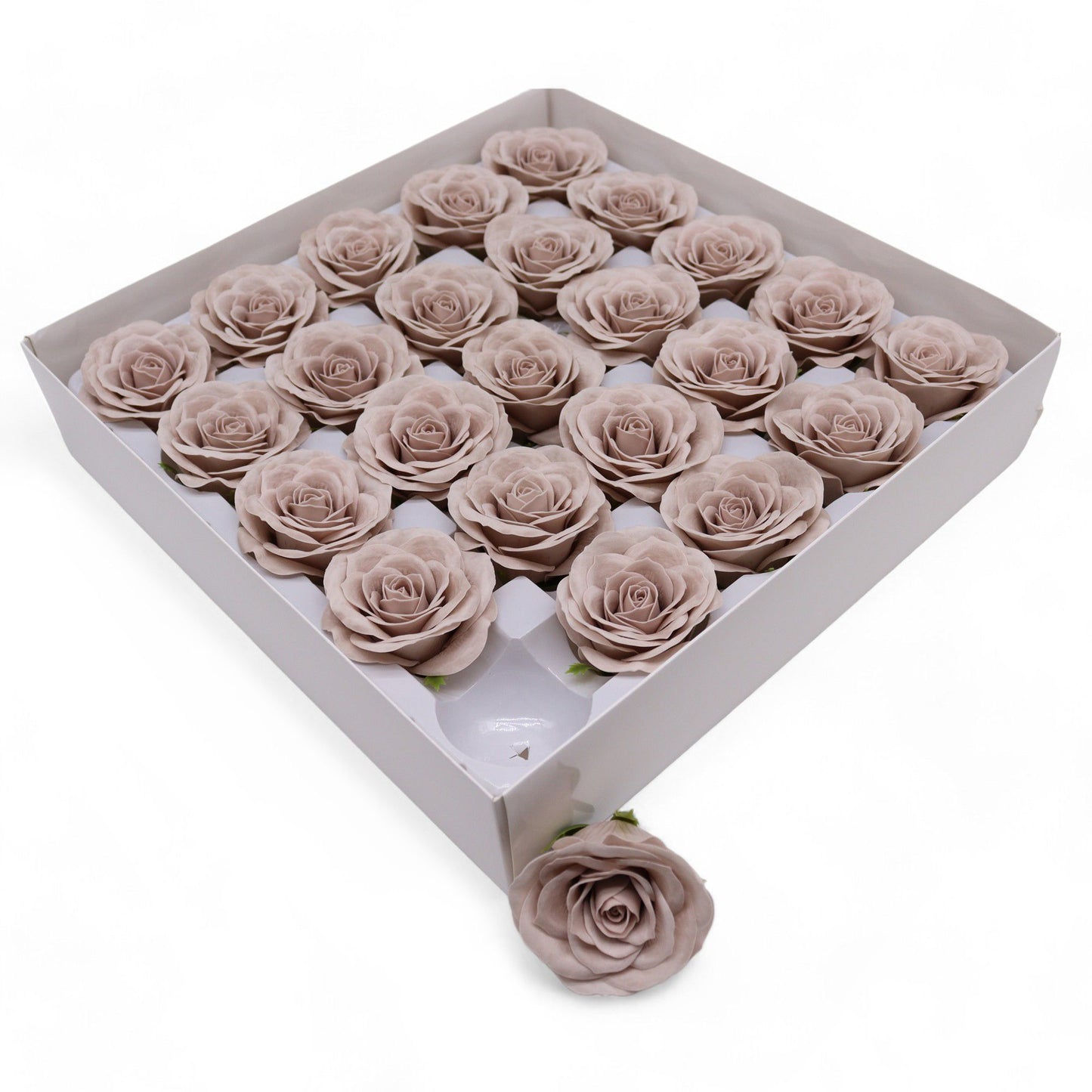 Flores de Sabão Artesanal Grandes (7 Camadas) Rosas Vintage - Bege Fumado