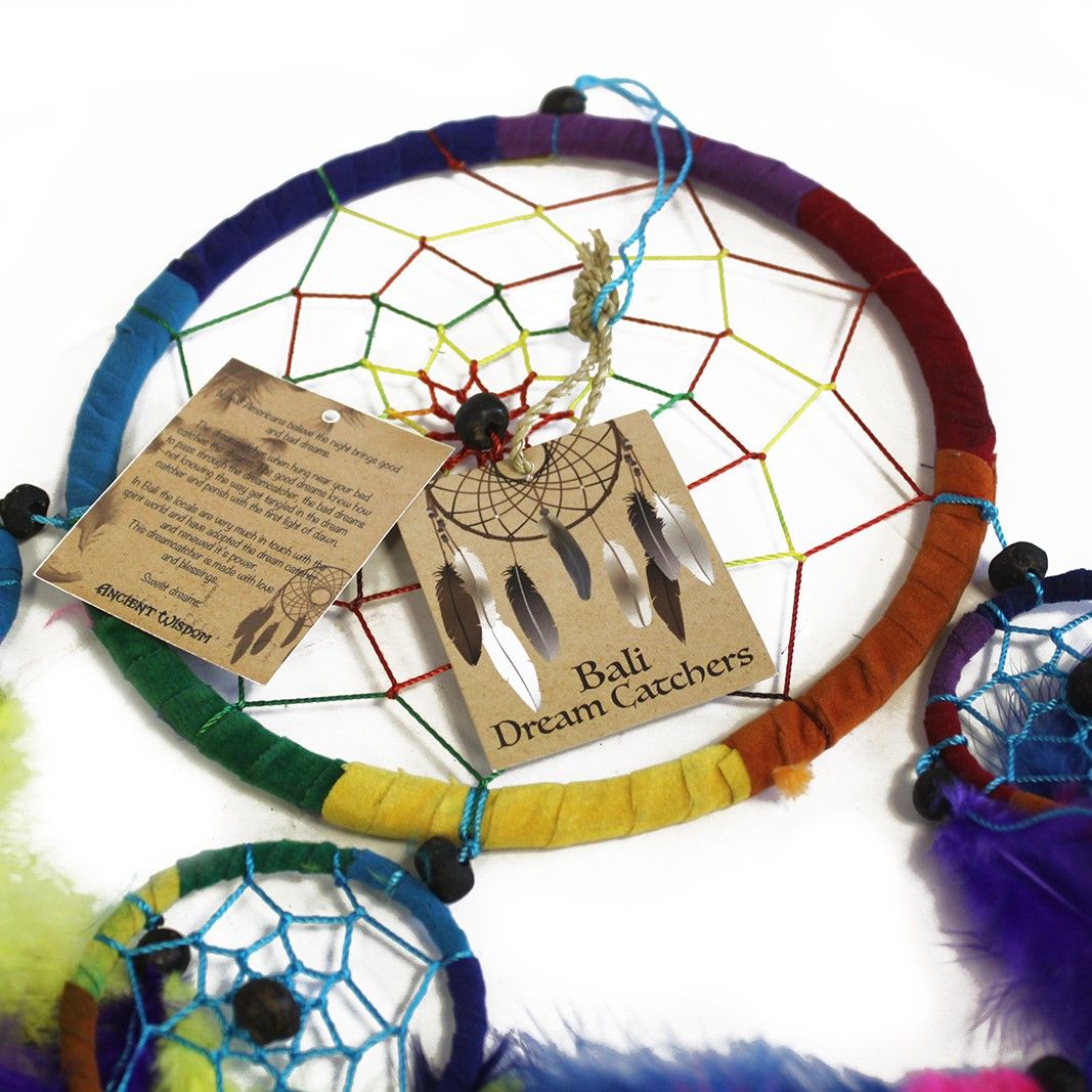 Bali Dreamcatchers - Medium Round - Turq/Pink/Purp