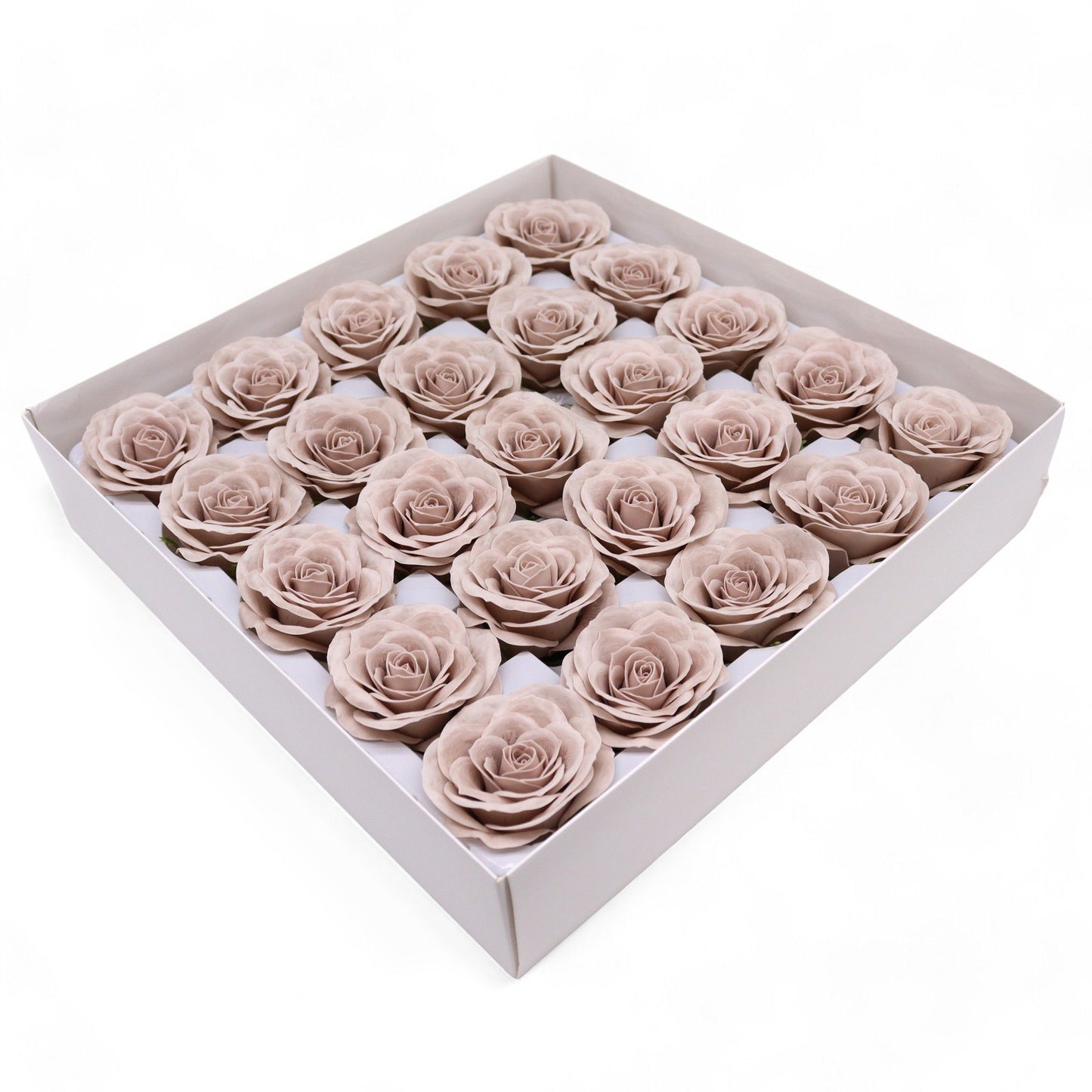 Flores de Sabão Artesanal Grandes (7 Camadas) Rosas Vintage - Bege Fumado