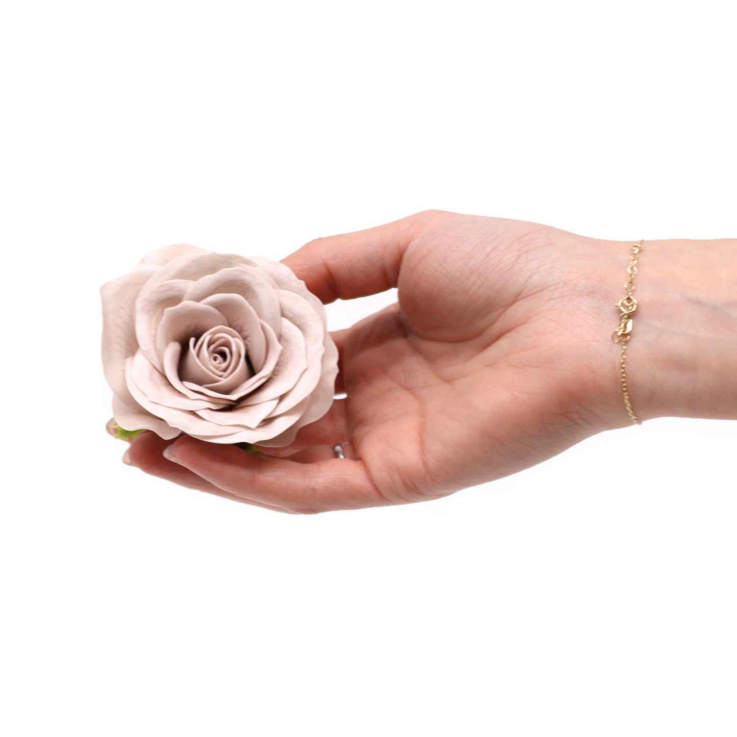 Flores de Sabão Artesanal Grandes (7 Camadas) Rosas Vintage - Bege Fumado
