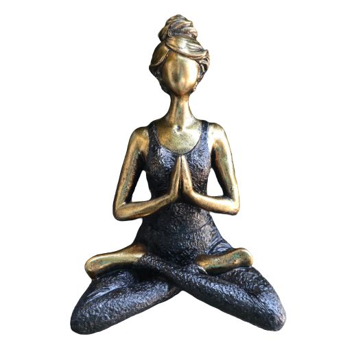 Yoga Lady Figure -  Bronze & Black 24cm