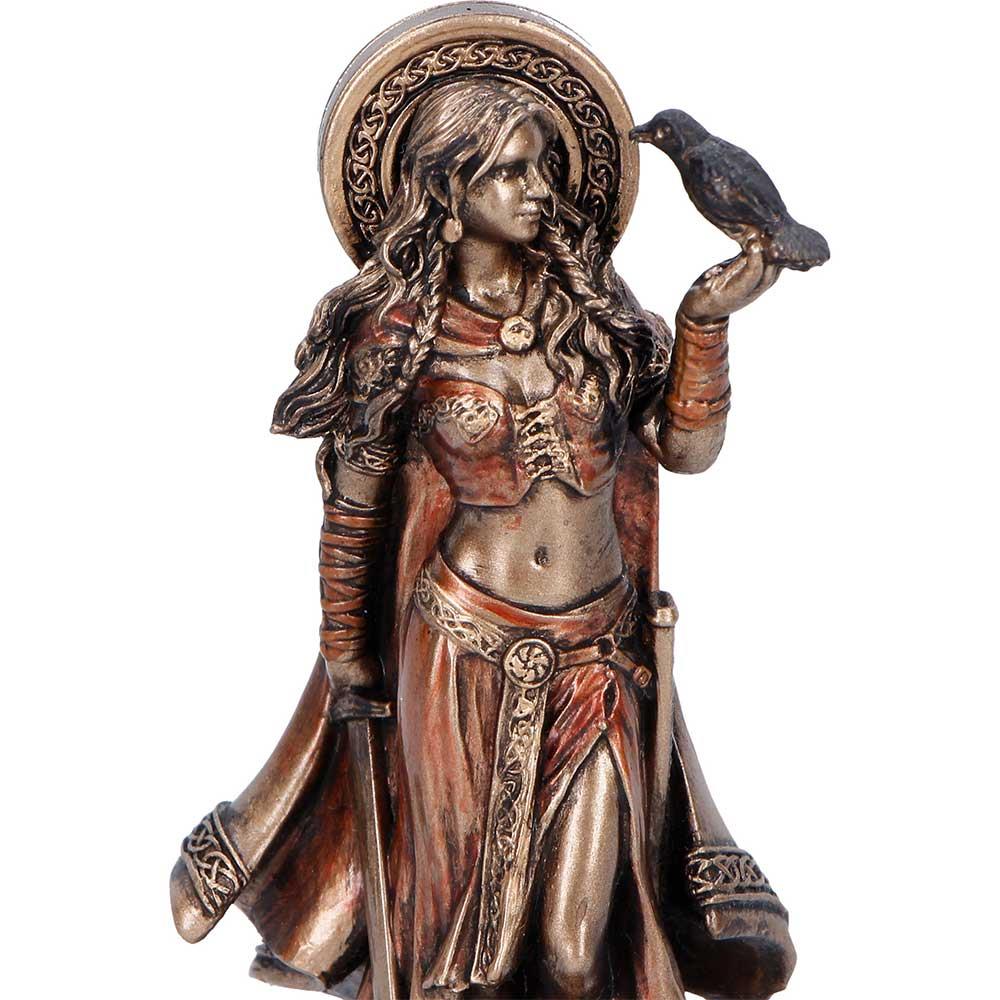 Small Morrigan Goddess Figurine Celtic War Deity Crow Statue Pagan Mythology