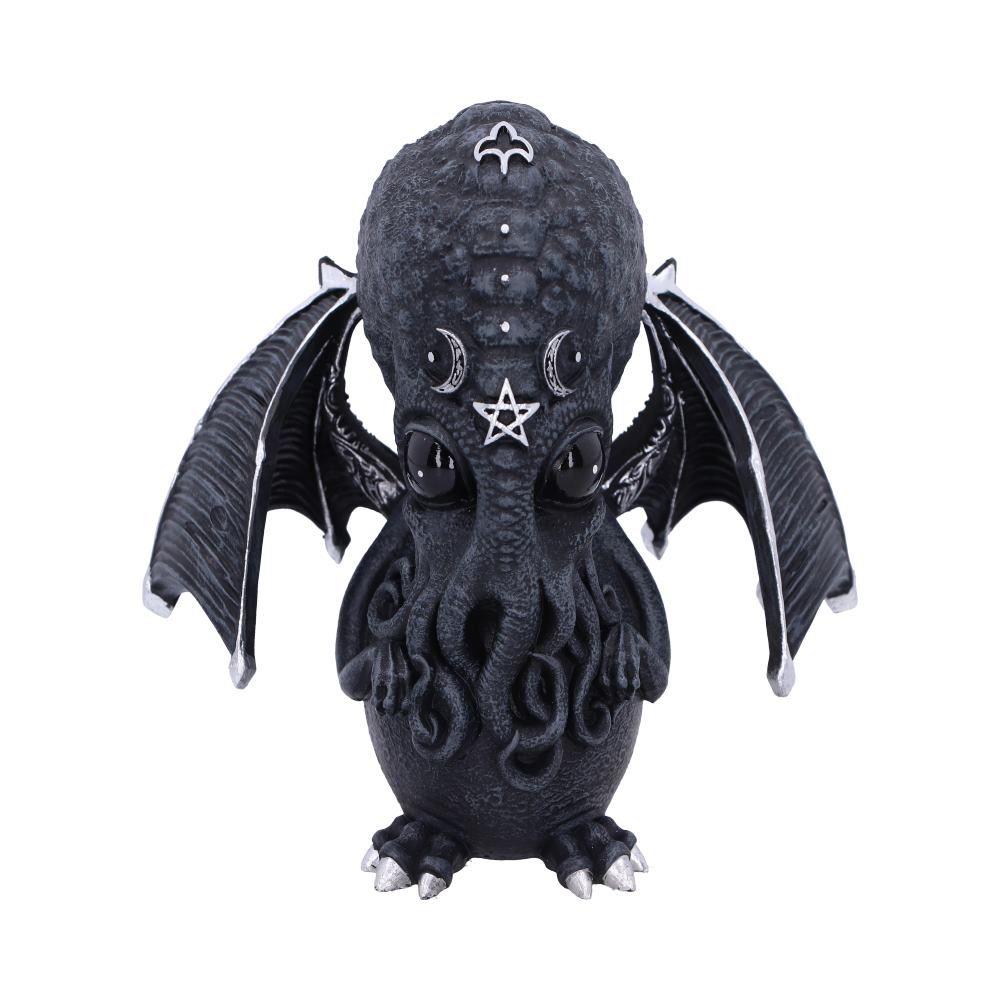 Cute Cthulhu Figurine 10.5cm | Gothic Mythical Creature Ornament | Winged Resin Decor