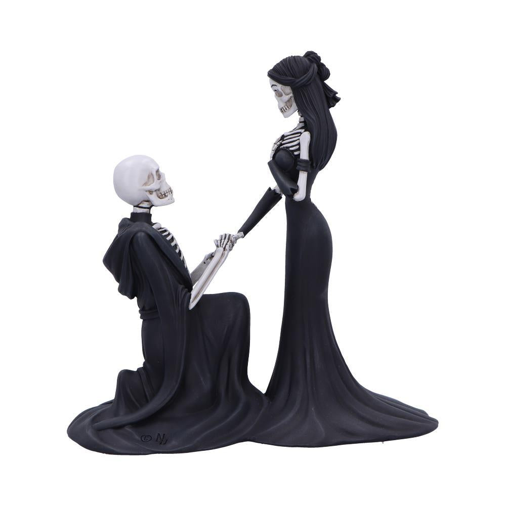 Gothic Skeleton Engagement Figurine Macabre Proposal Fantasy Romance Statue