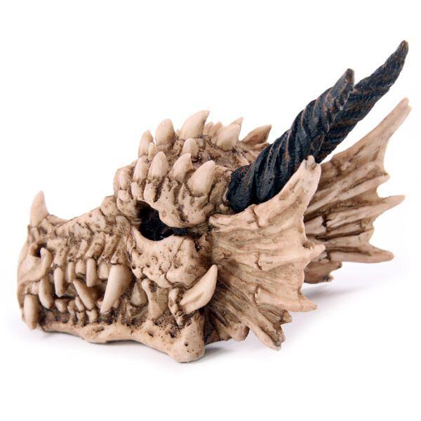 Fantasy Dragon Skull Money Box | Gothic Resin Coin Bank 19cm | Mythical Beast Home Decor Gift