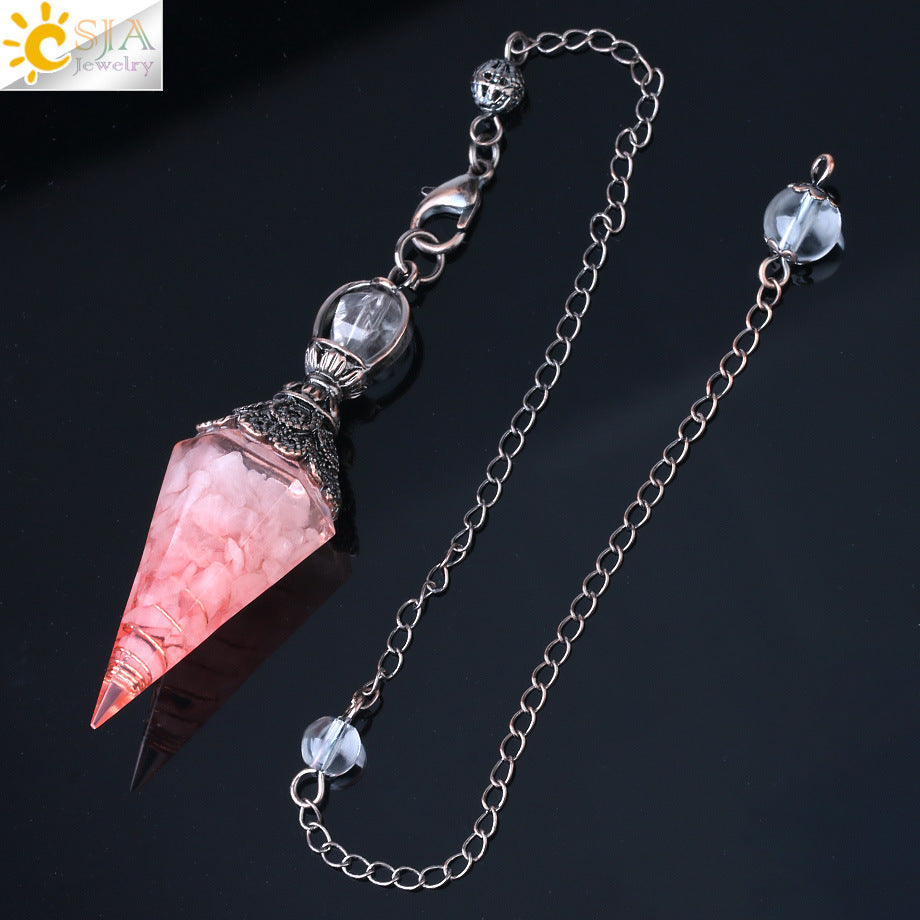 Colorful Crystal Pendulum Natural Gravel Pendant